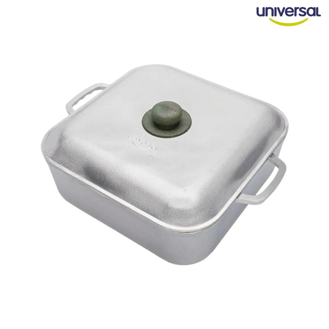 Caldero Paila con Tapa de Aluminio Fundido Cuadrado 26cm Universal L-79073 UNIVERSAL