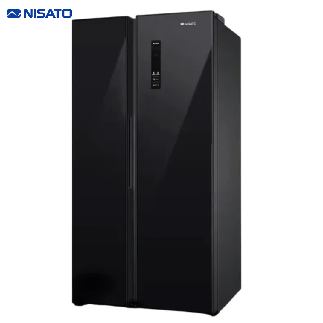 Nobu☆0512 Refrigeradora Side By Side Puertas de Vidrio Negro 15P3 Nisato NRF-516