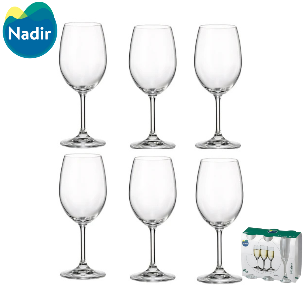Set 6 Copas de Vino WINDSOR de Vidrio 210ml Nadir 78280200760552 Nadir