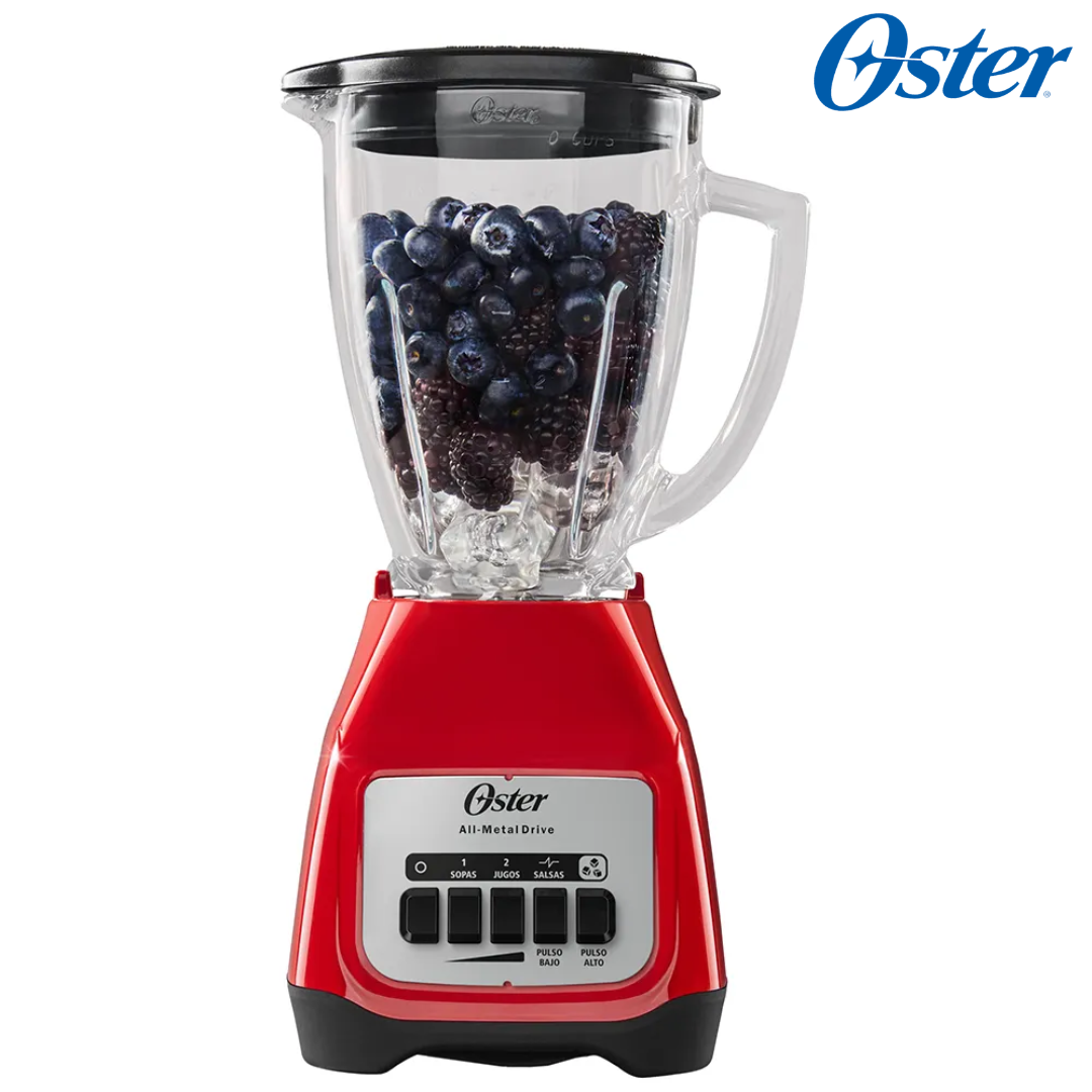 Licuadora Jarra de Vidrio 1.5L 800W 2 velocidades + Pulso Color Rojo Oster BLSTKAG-RPB Oster