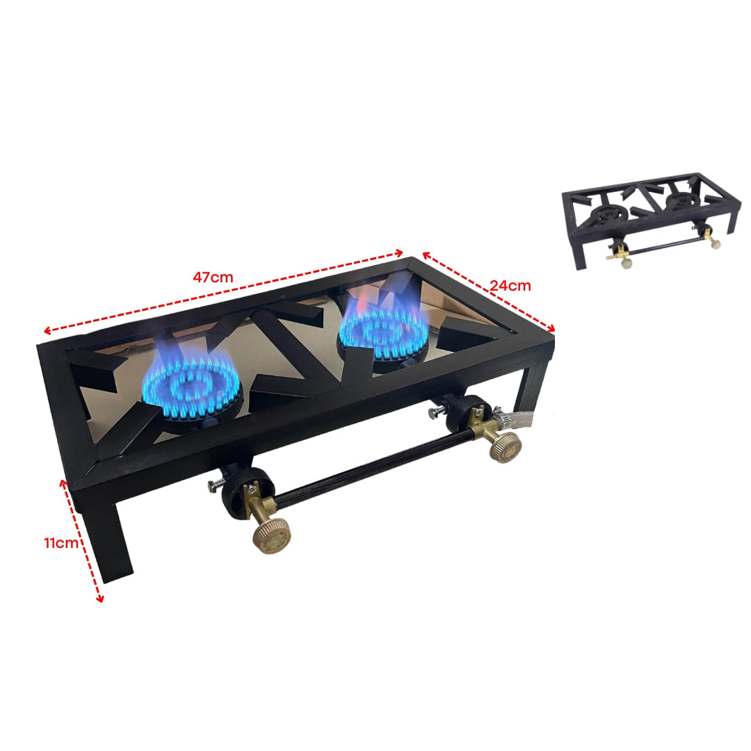 Estufa de Hierro para Mesa de 2 Quemadores a Gas QH-V2A Estufa. Selecto Panama