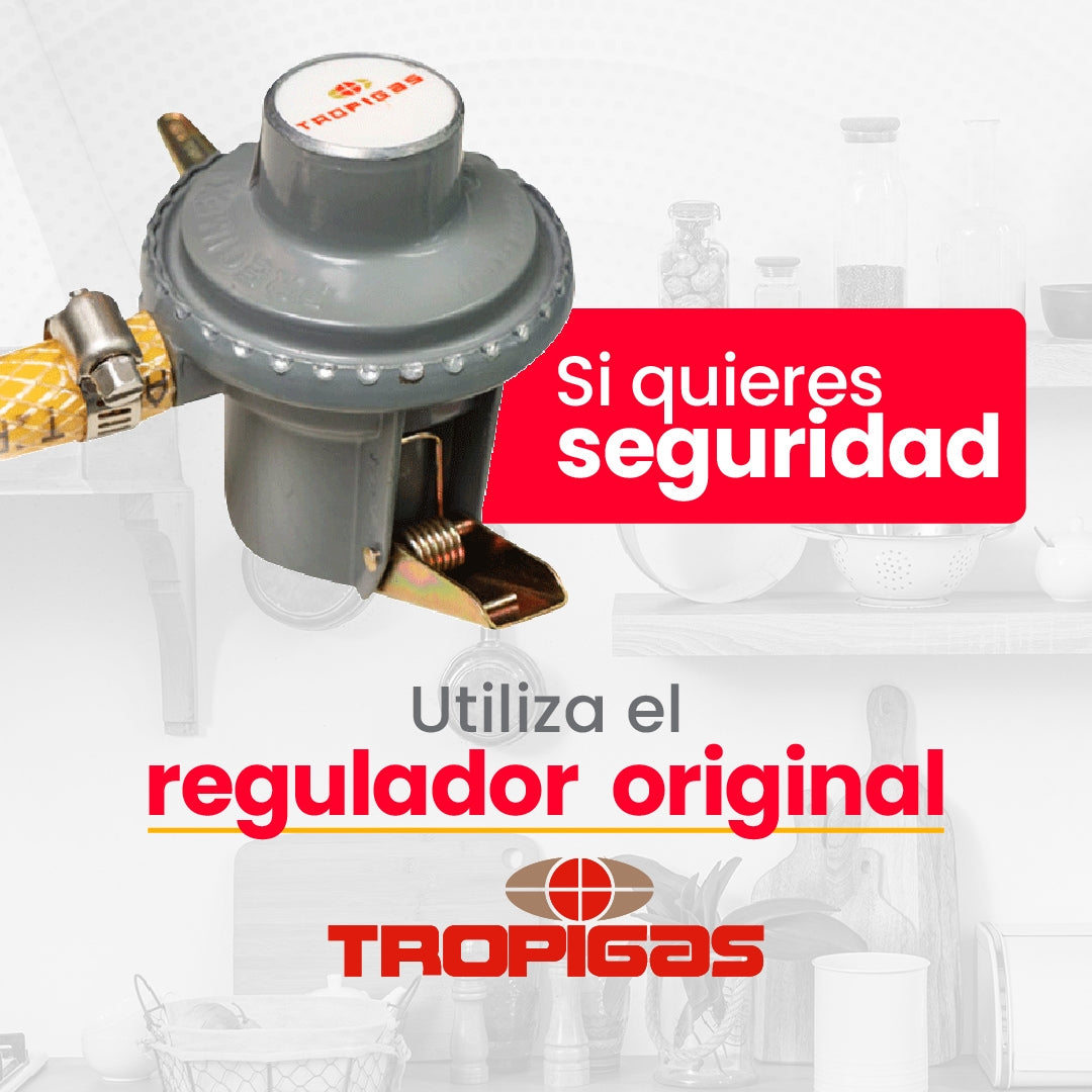 Regulador Tropigas Cabezote con 1 Yarda de Manguera y 2 Brazaletes Cabezote Tropigas. ART000229 Tropigas