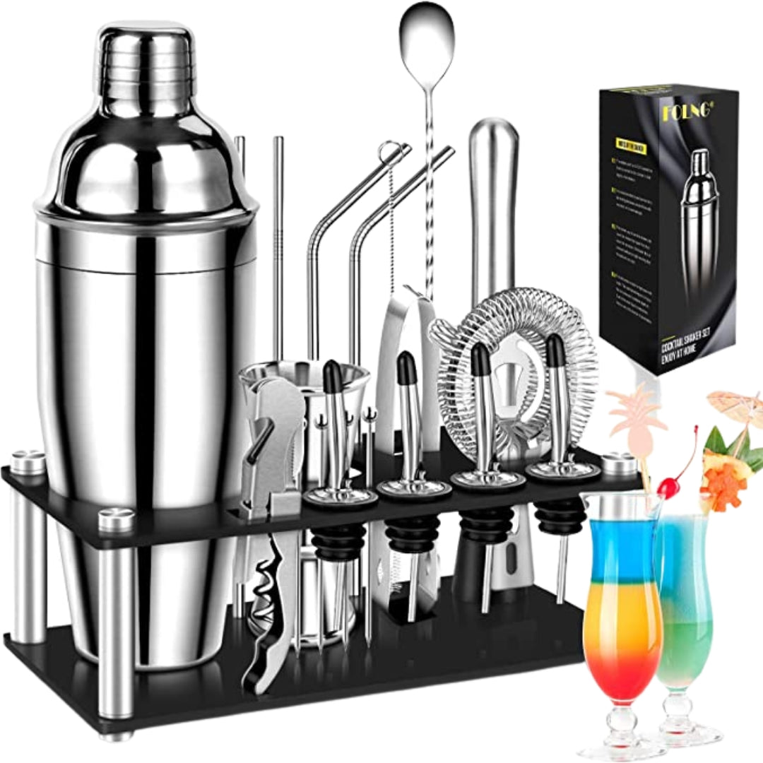 Juego Coctelera de Acero Inoxidable de 18 Piezas
