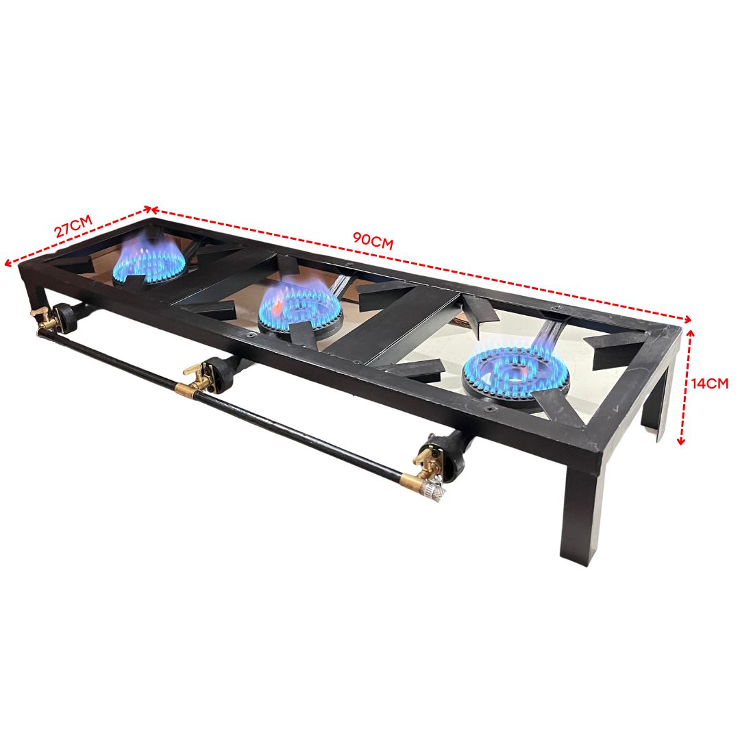 Estufa de Hierro con Espacio de 3 Quemadores SGB-03 Larga Reverbero.
