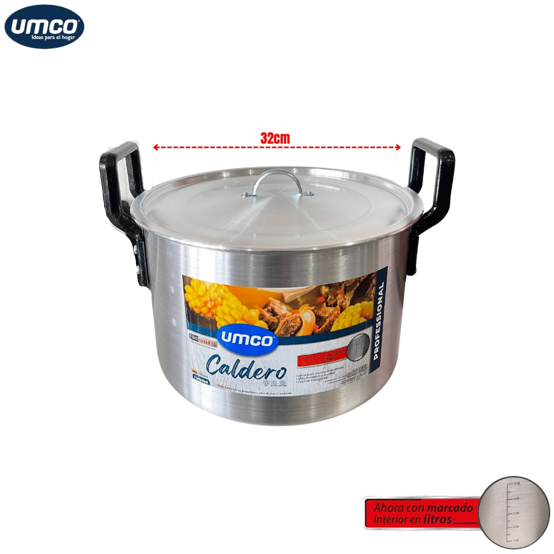 Caldero de Aluminio de Uso Profesional 32cm/18L U-1043 UMCO UMCO
