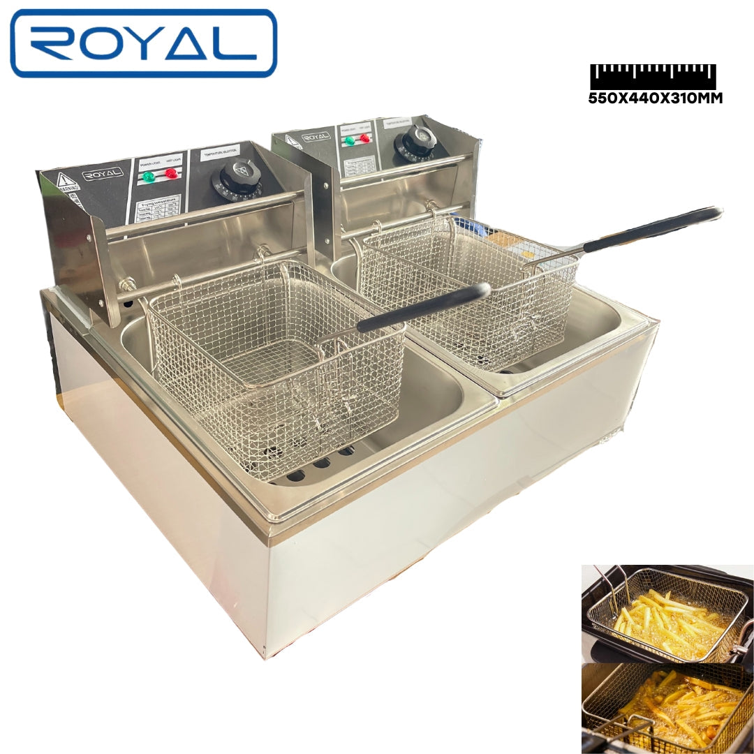 Freidora Eléctrica de 10+10 Litros Royal RFEA2000SL ROYAL