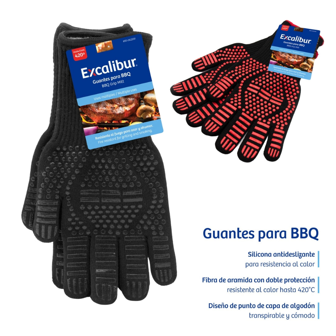 Par de Guantes de Tela con Silicon para BBQ Excalibur A151-OG2201