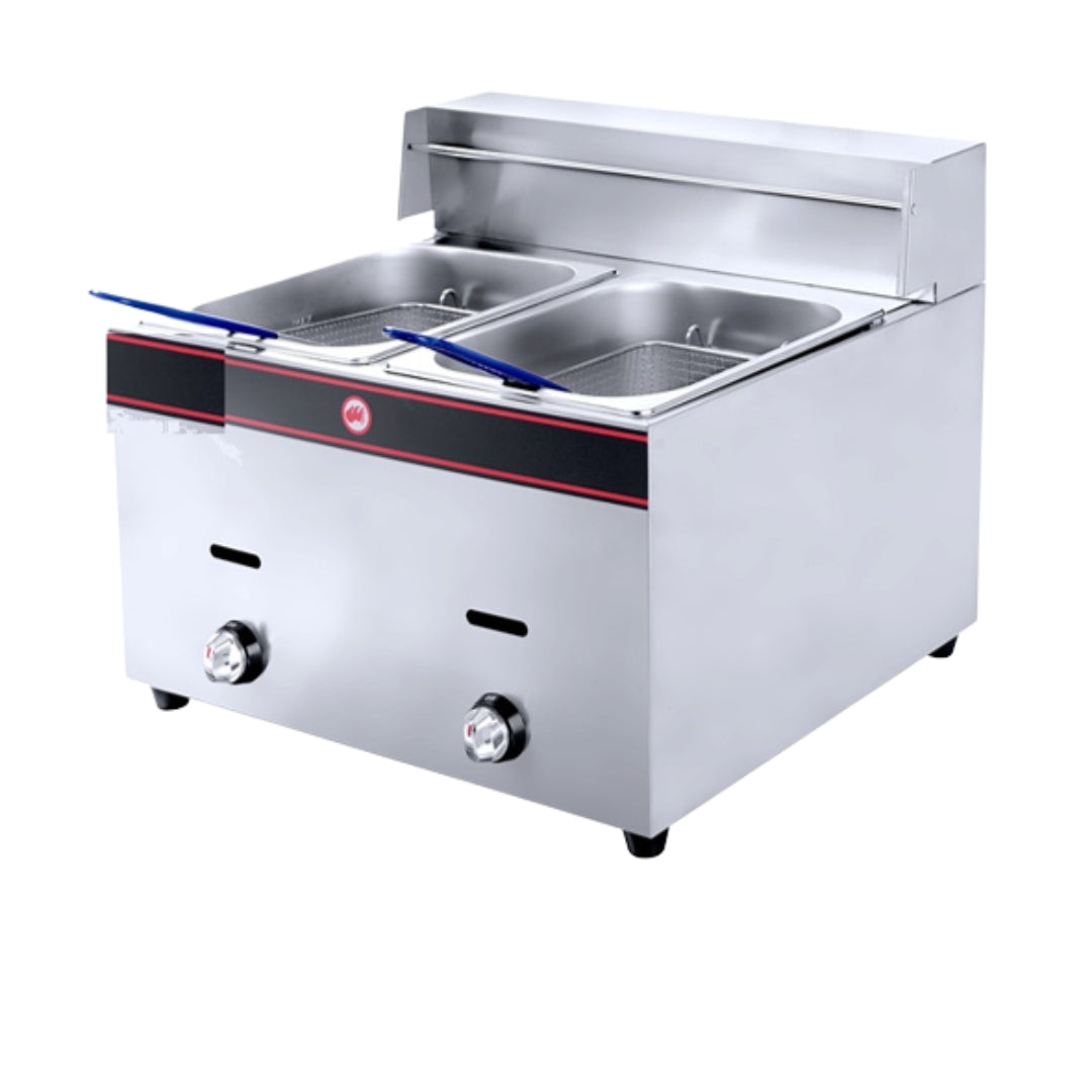 Freidora a Gas de Doble Cesta 6+6 Litros