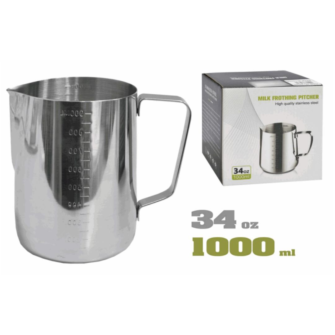 Jarra Espumadora de Leche de Acero Inoxidable 1000ml 85985 Selecto