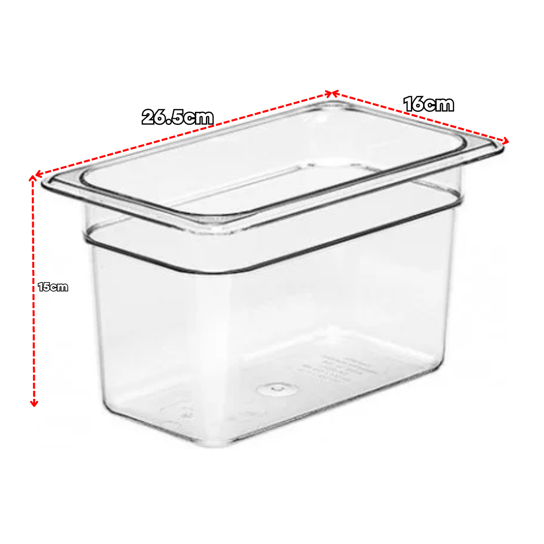 Bandeja GN Pans de Policarbonato 1/4x150mm PH2615 Selecto