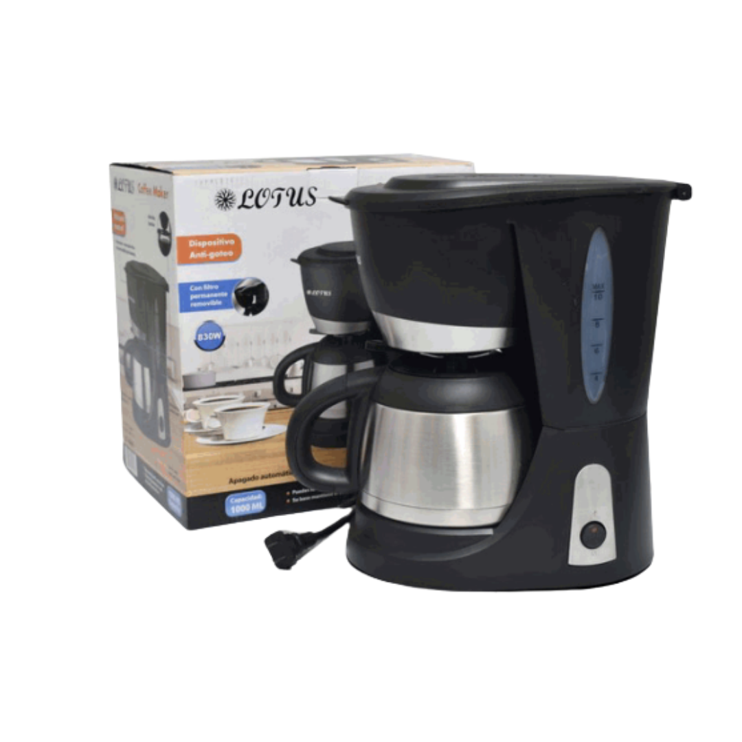 Cafetera Eléctrica de Acero Inoxidable 1.0L Lotus LT-3080 LOTUS