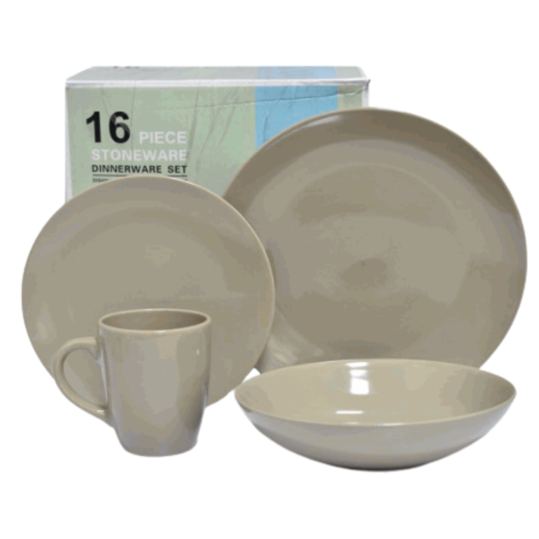 Set de Vajillas de 16 Piezas de Porcelana Chocolate ST-4105