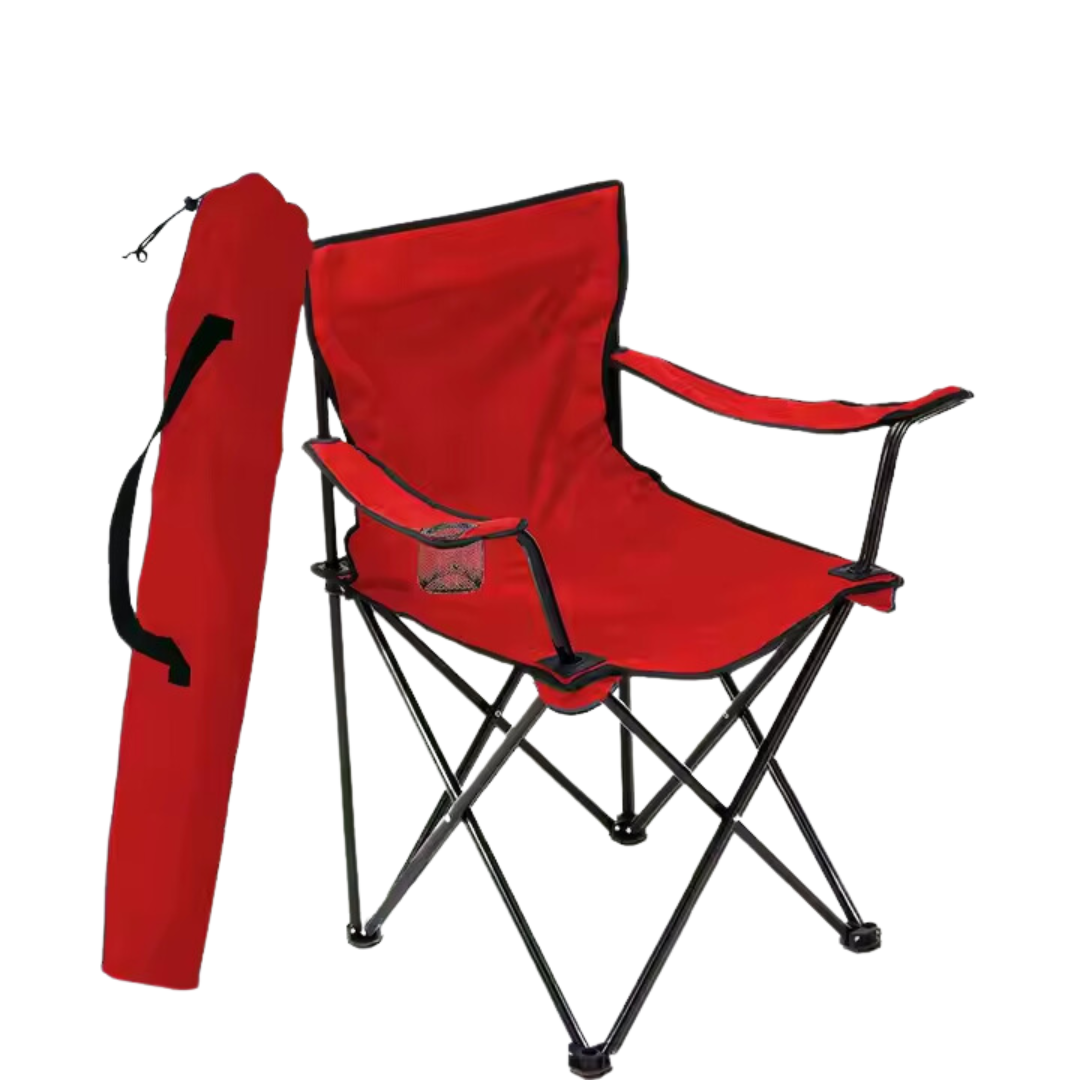 Silla Plegable Playero con Porta Vasos Rojo TV-CH02RD