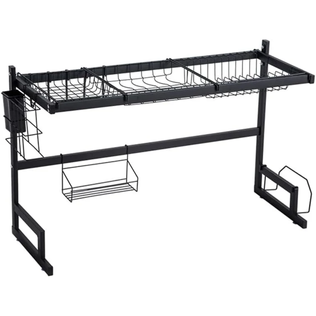 Escurridor Metal de Platos Sobre Fregador Color Negro 46x85x26cm KC-31099
