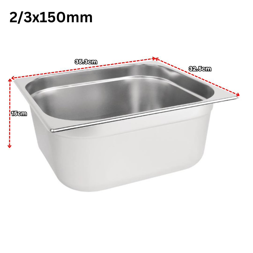 Bandeja GN Pan de Acero Inoxidable 2/3x150mm H5434
