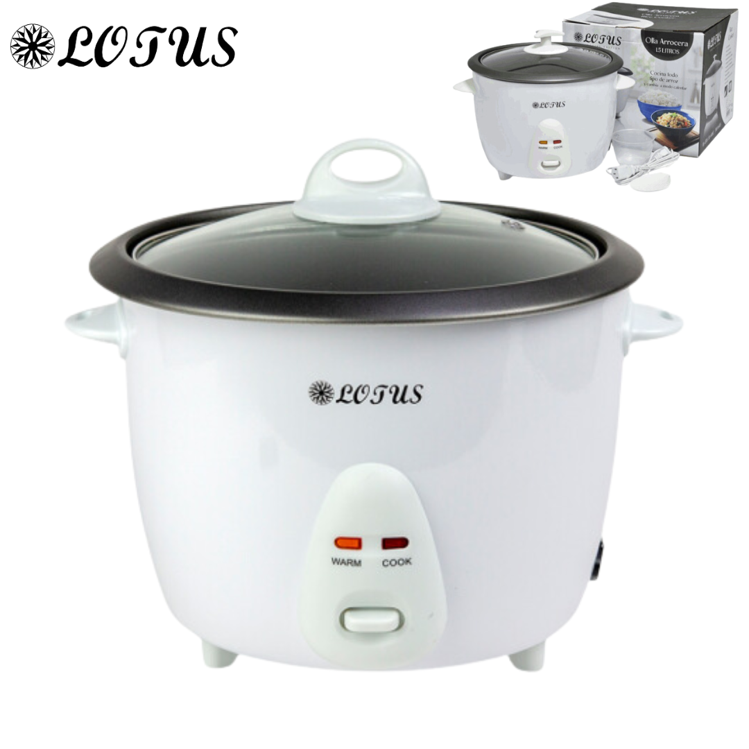 Olla Arrocera Eléctrica 1.5L Blanca Lotus LT-1115 LOTUS