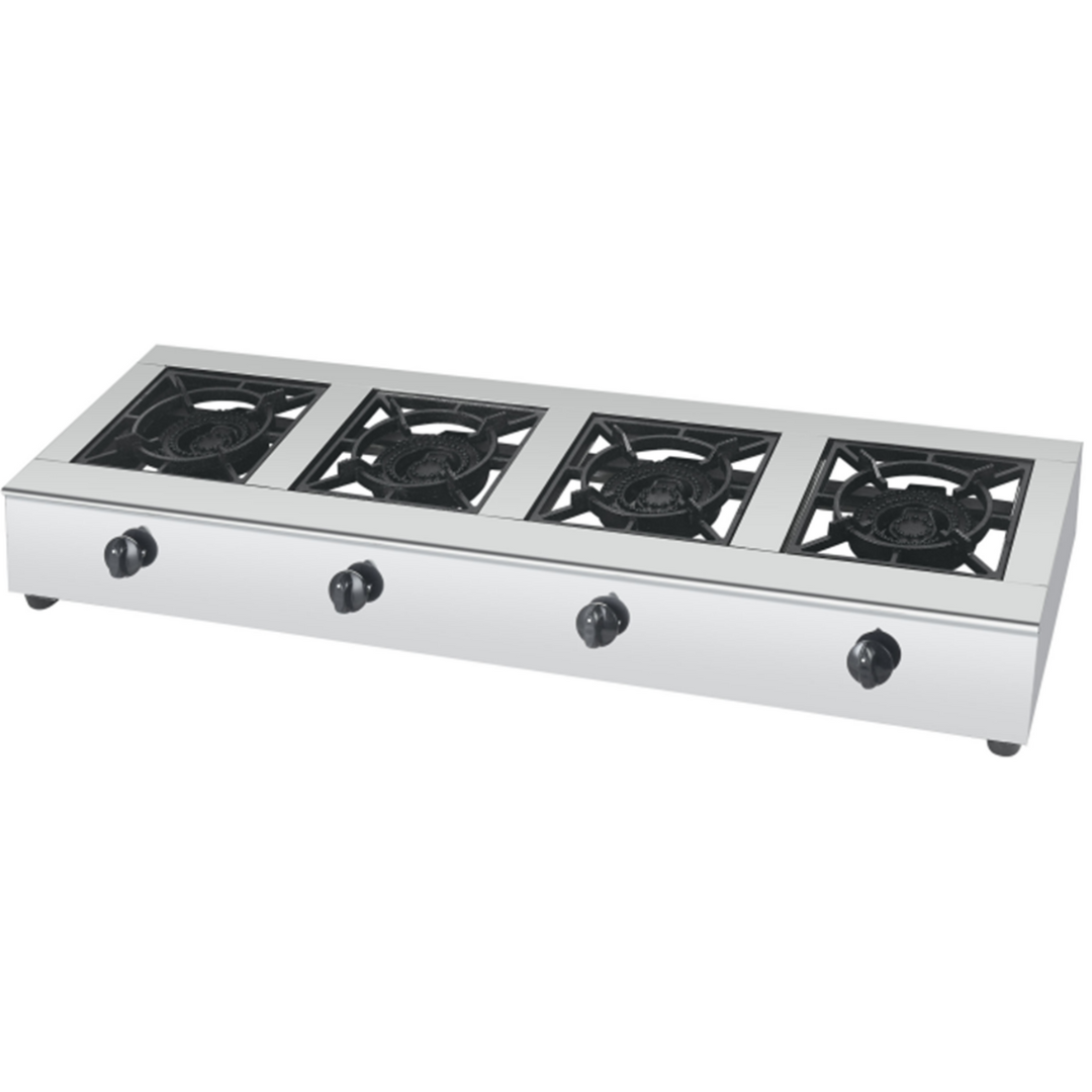 Estufa de Acero Inoxidable para Mesa de 4 Quemadores de Hierro Colado AC-M04 Selecto