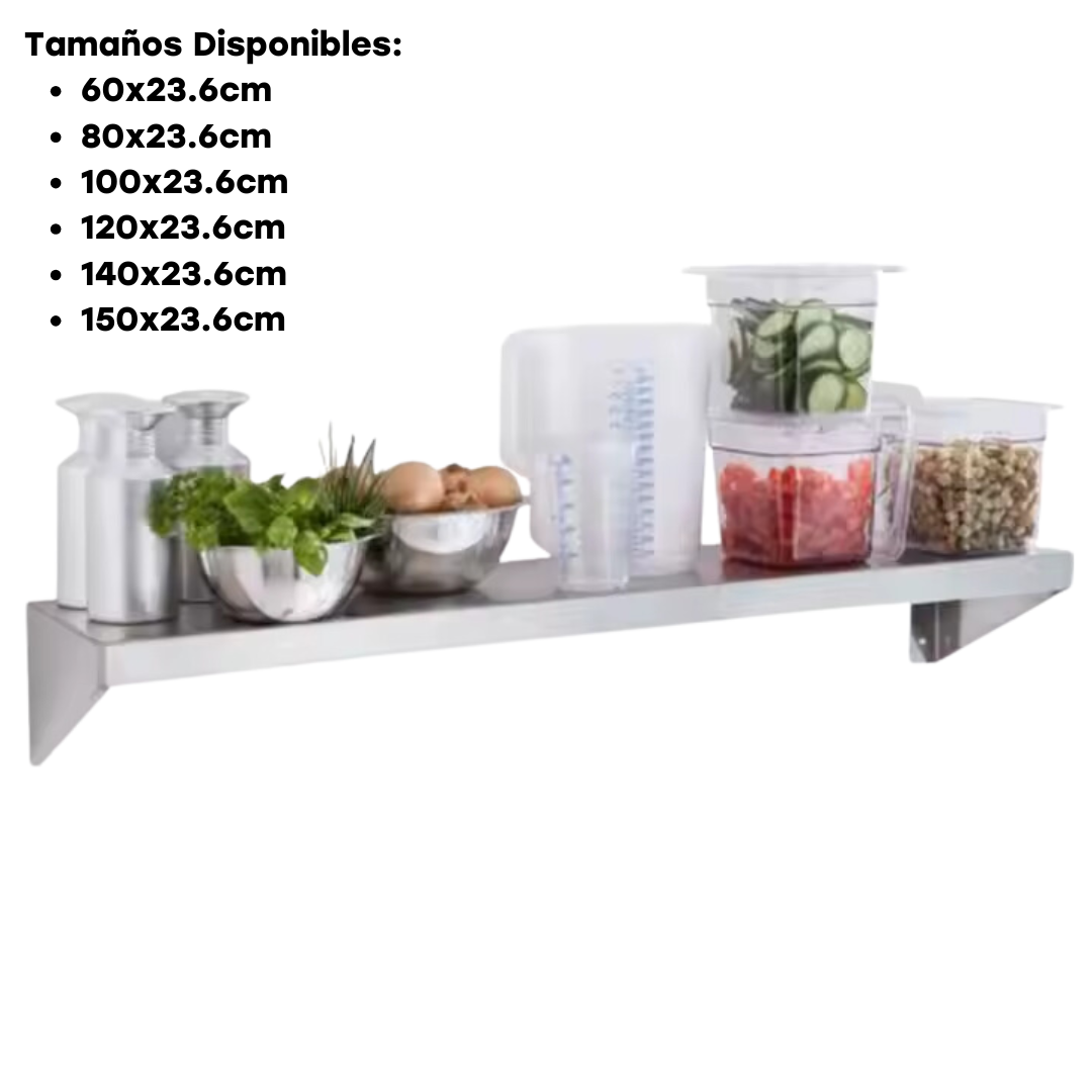 Repisas para Pared en Acero Inoxidable 6 Tamaños Disponibles Selecto