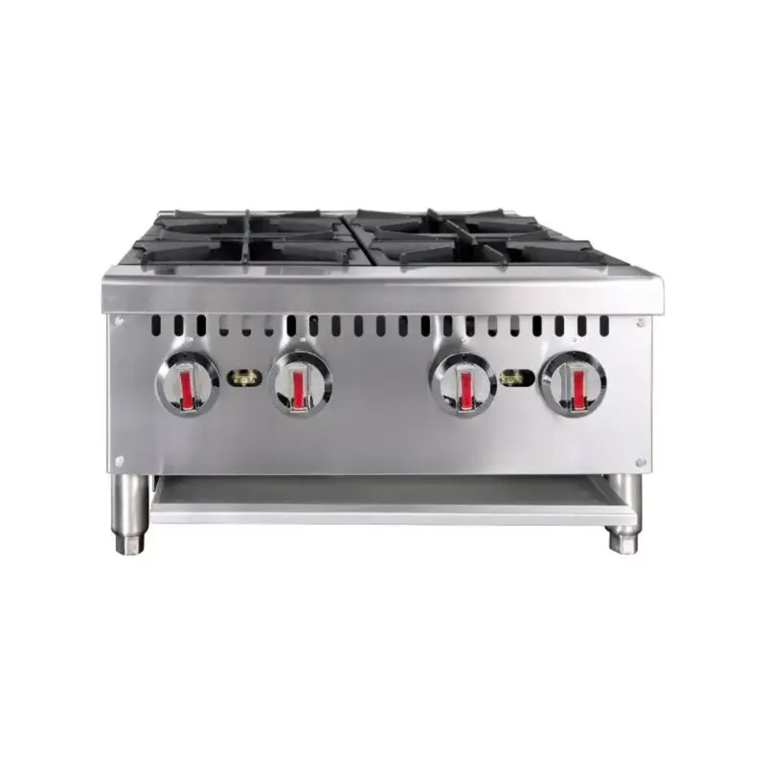(DE USO PROFESIONAL) Estufa de Sobremesa de 4 Quemadores en Acero Inoxidable 24"/60cm HWS-4 Selecto