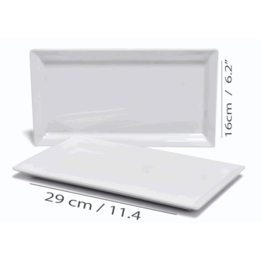 Plato de Melamina Rectangular Blanco 29x16cm BG-162-11-5W Selecto