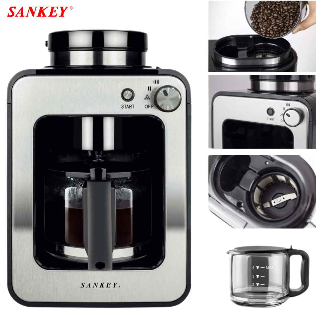 Cafetera con Moledora de Café 4 Tazas Sankey CM-401GR SANKEY