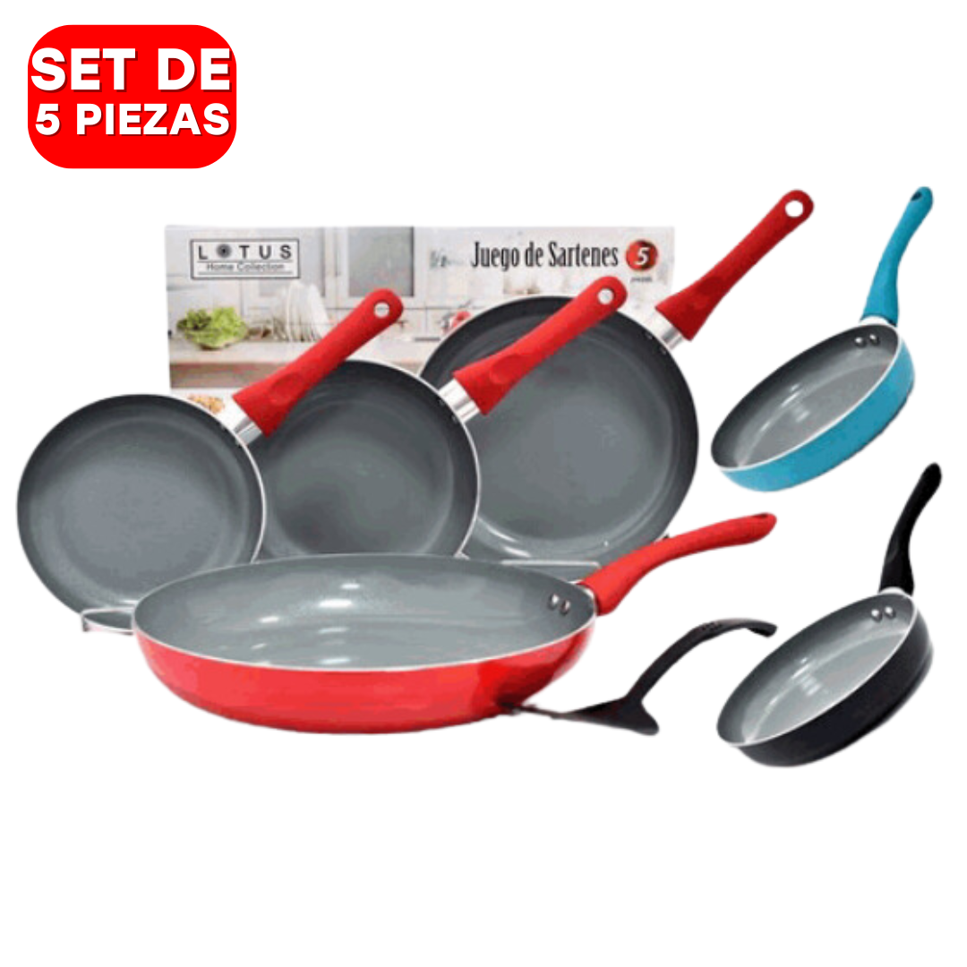 Set de 5 Piezas de Sartenes Lotus LHC-FR05-SET