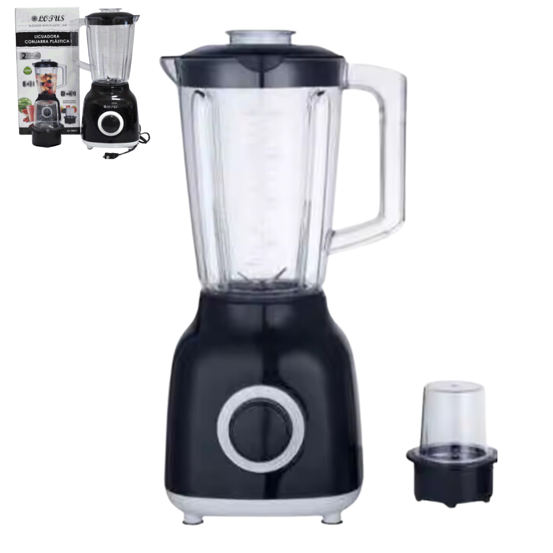 Licuadora 2en1 con Jarra Plástica de 1.6L Negro Lotus LT-9857 LOTUS