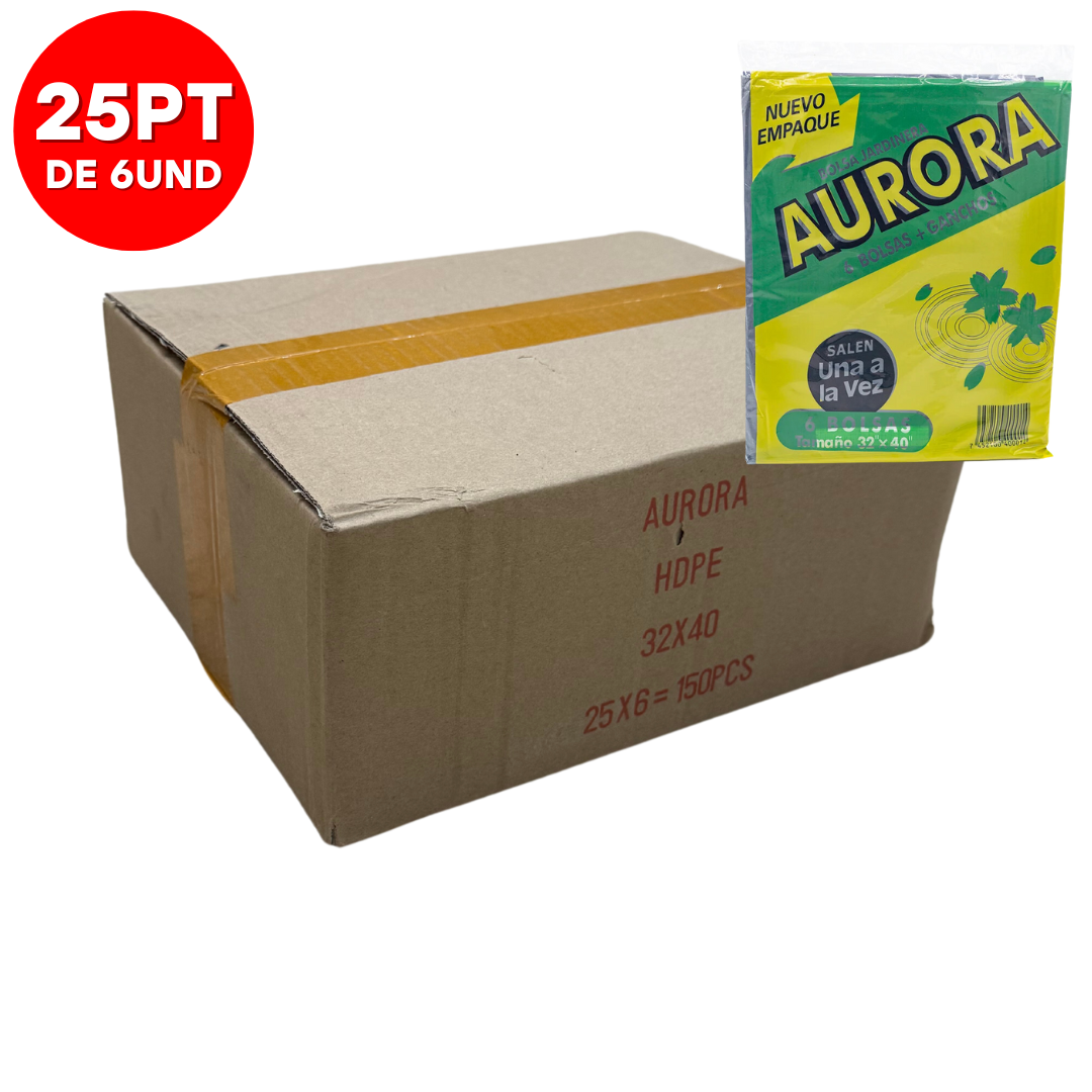 Bolsa de Basura Negro 32x40 Aurora en Caja o en Paquete Aurora