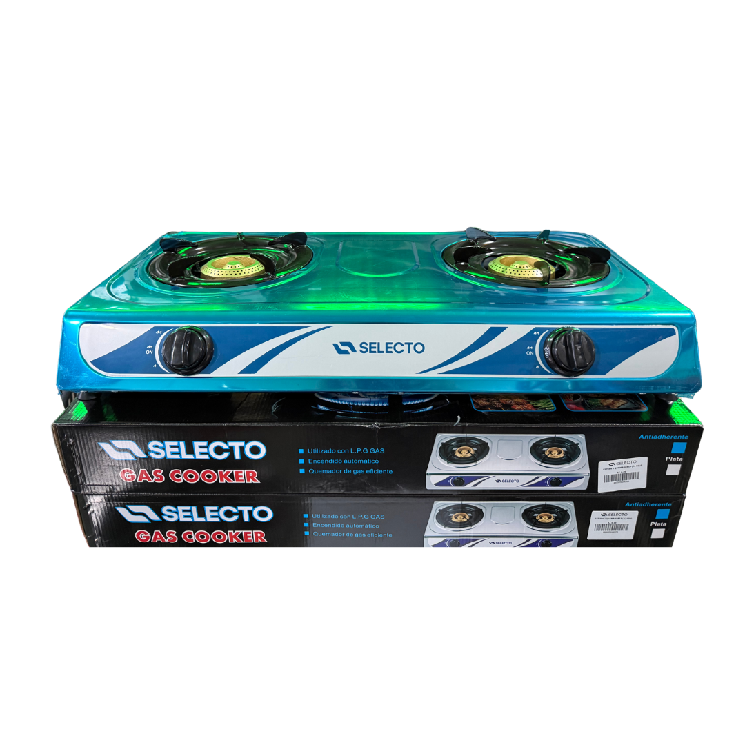 Estufa de Mesa de Acero Inoxidable 2 Quemadores a Gas (A) Selecto Selecto