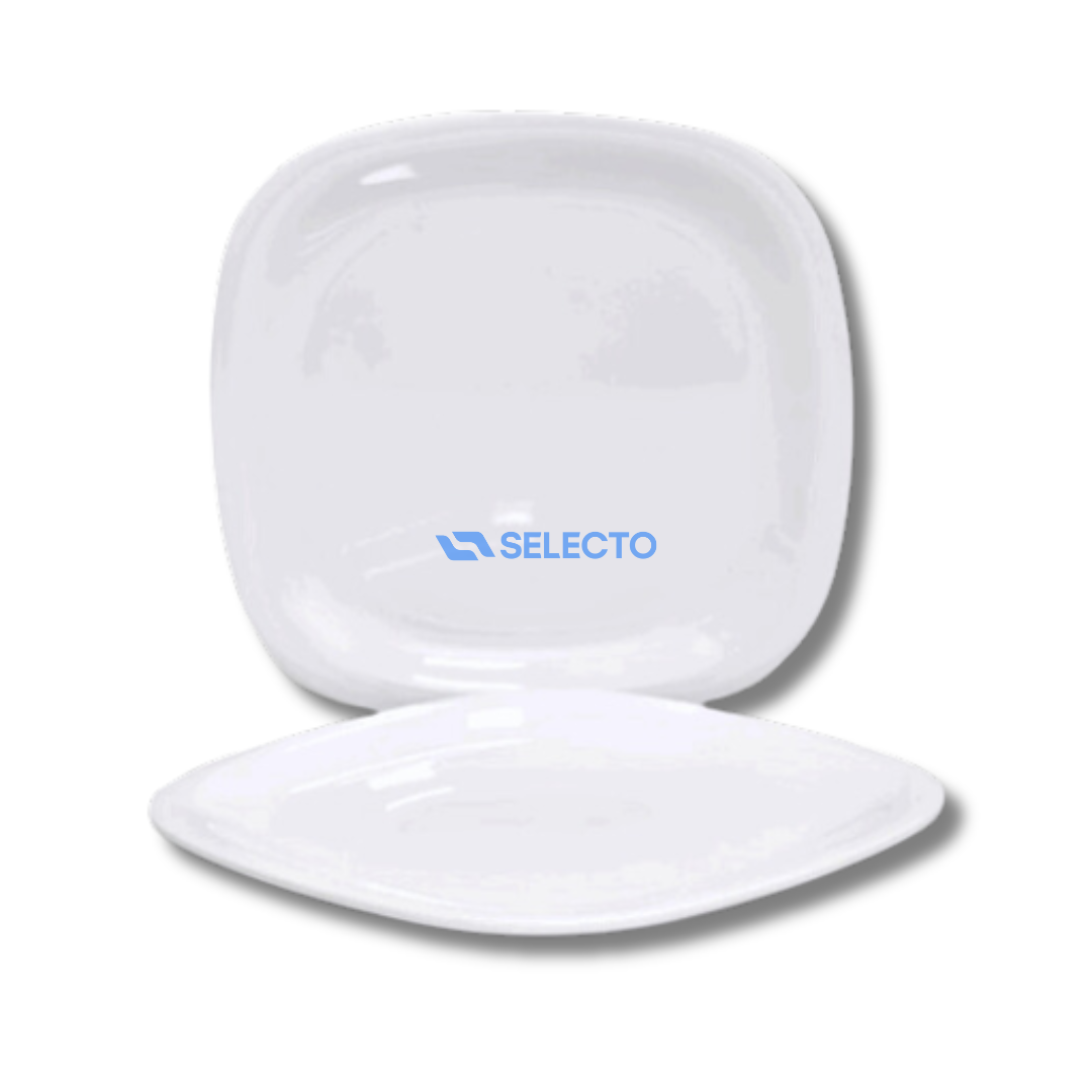 Plato Cuadrado de Melamina Blanco 7.5" BG-119-7-5W Selecto