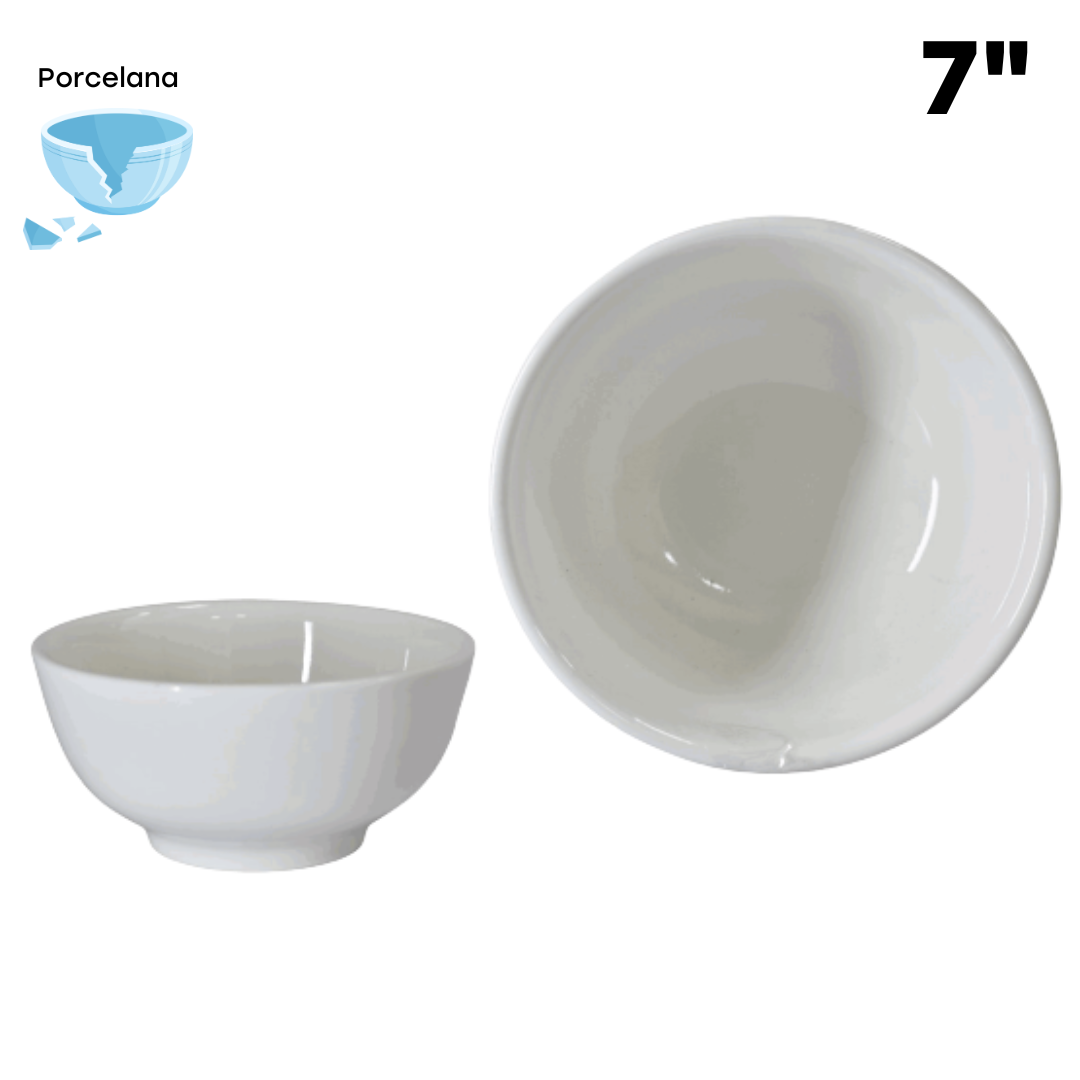 Bowl Redondo de Porcelana Blanco 7" 87678 Selecto