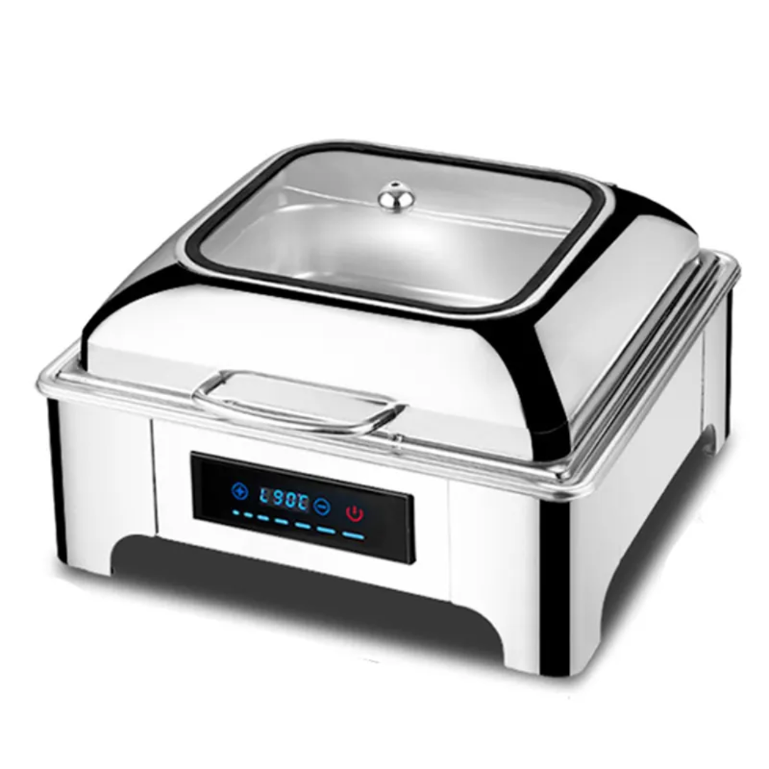 Chafing Dish Cuadrado Eléctrico en Acero Inoxidable 6 Litros 600W 430705