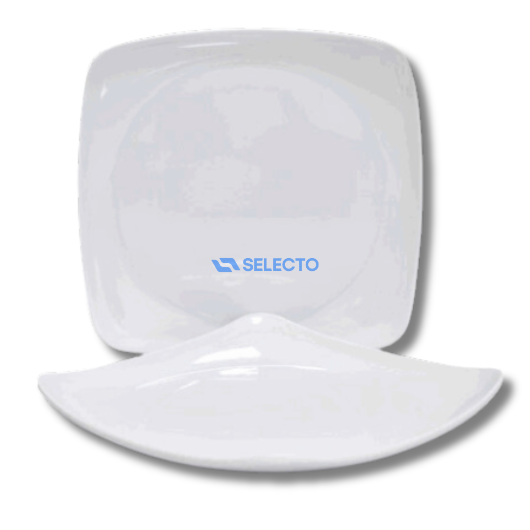 Plato Cuadrado de Melamina Blanco 9.5" BG-104-9-5W Selecto