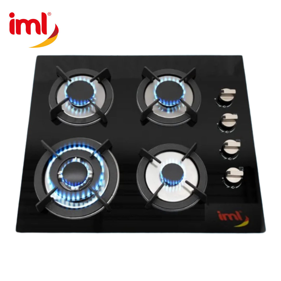 Estufa Empotrable de 4 Quemadores en Vidrio Templado IML QE-4V IML