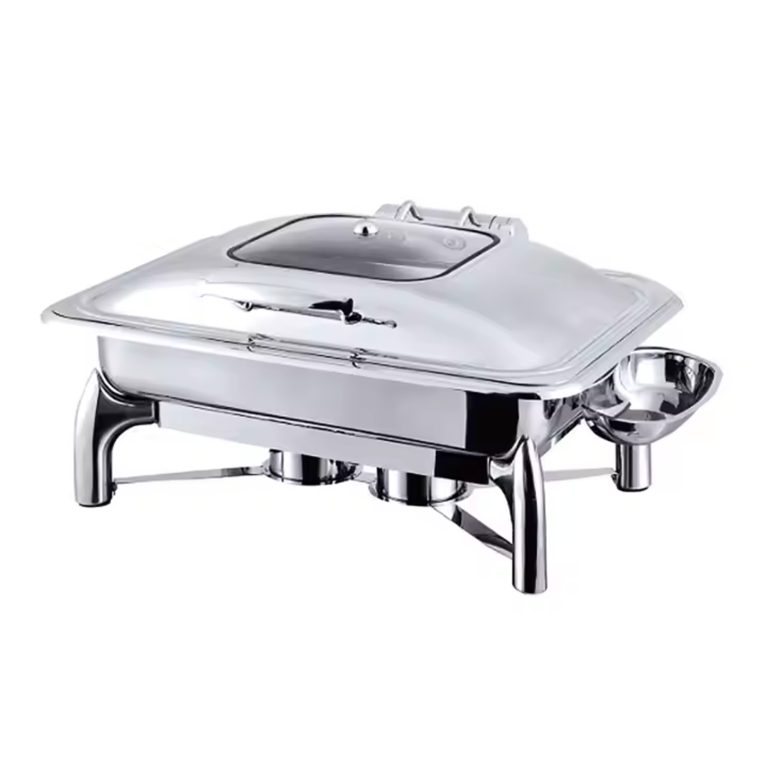 Chafing Dish Hotelero Rectangular de Acero Inoxidable 9 Litros 430801