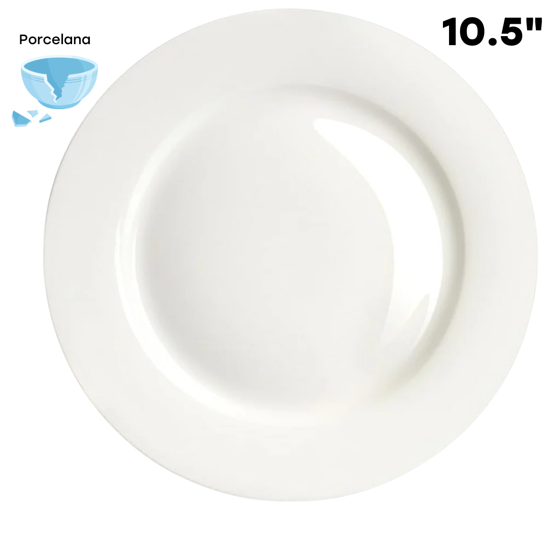 Plato Redondo de Porcelana Blanco 10.5" DX-0087
