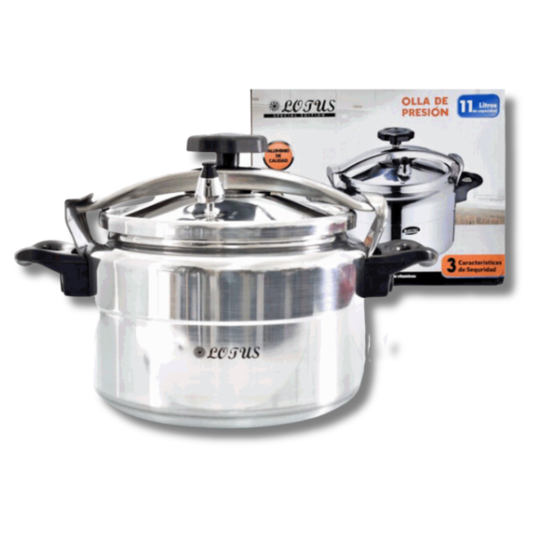 Olla de Presión de Acero Inoxidable con 2 Agarraderos 11 Litros LT-11LTR Lotus LOTUS