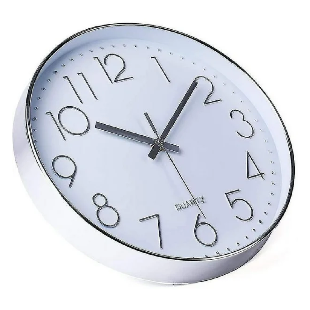 Reloj de Pared Quartz Blanco & Negro 30cm 87485 Selecto