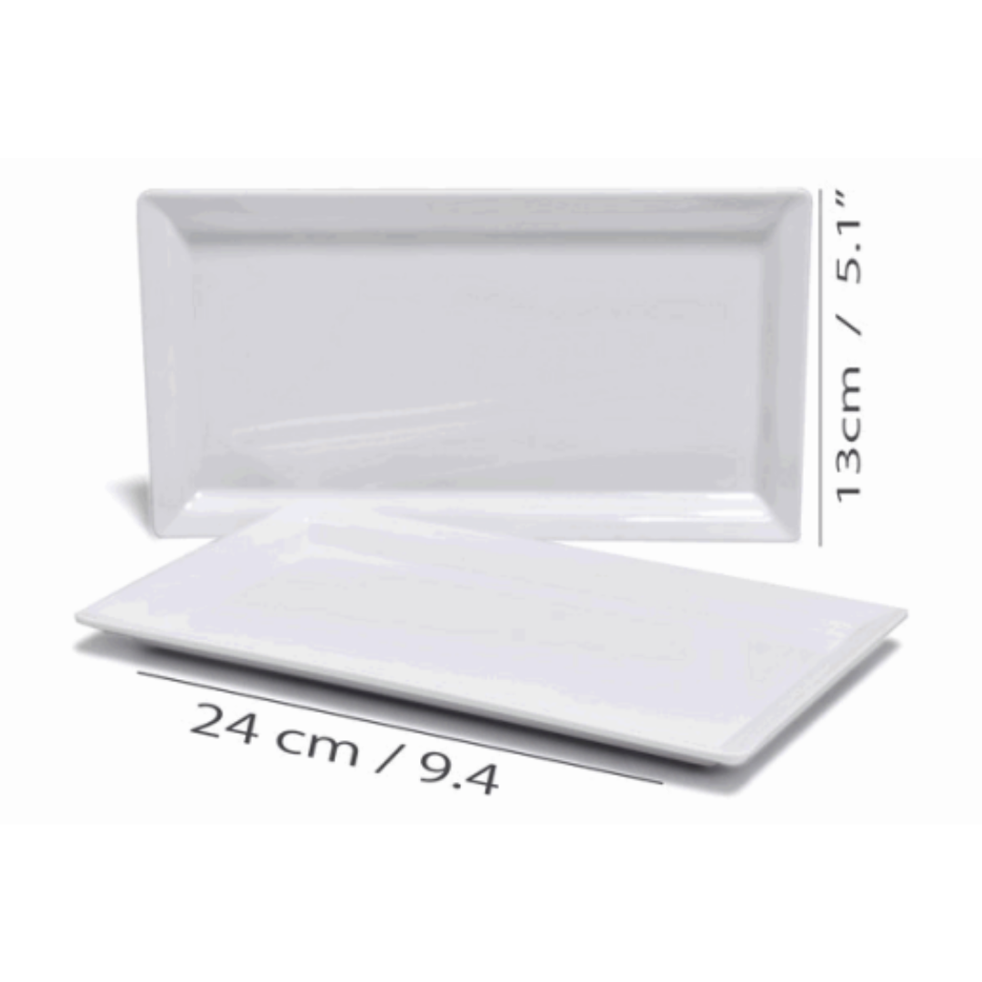 Plato de Melamina Rectangular Blanco 24x13cm BG-162-9W Selecto