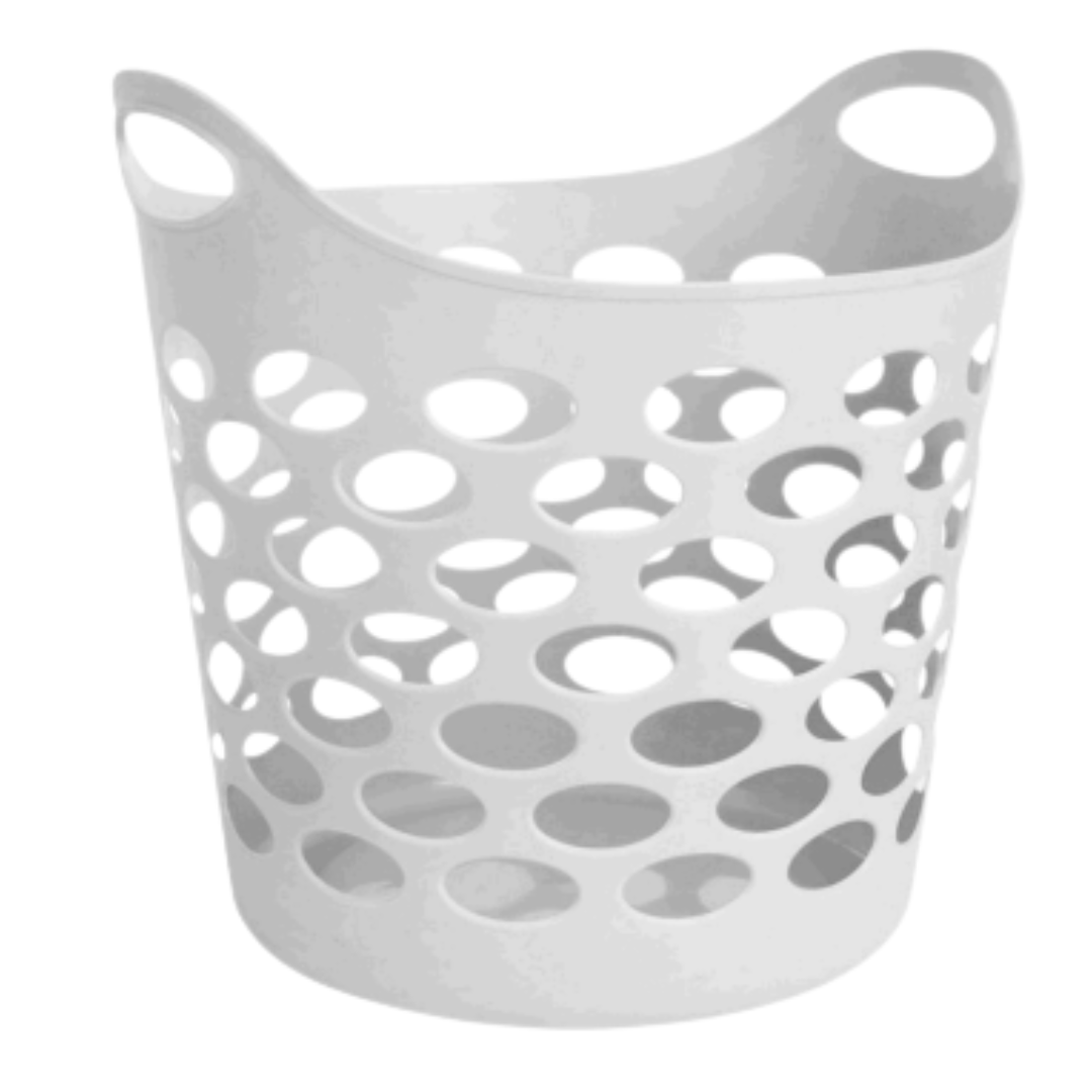 Canasta de Ropa Plástico Redondo Blanco 25L TDY-222376 Selecto