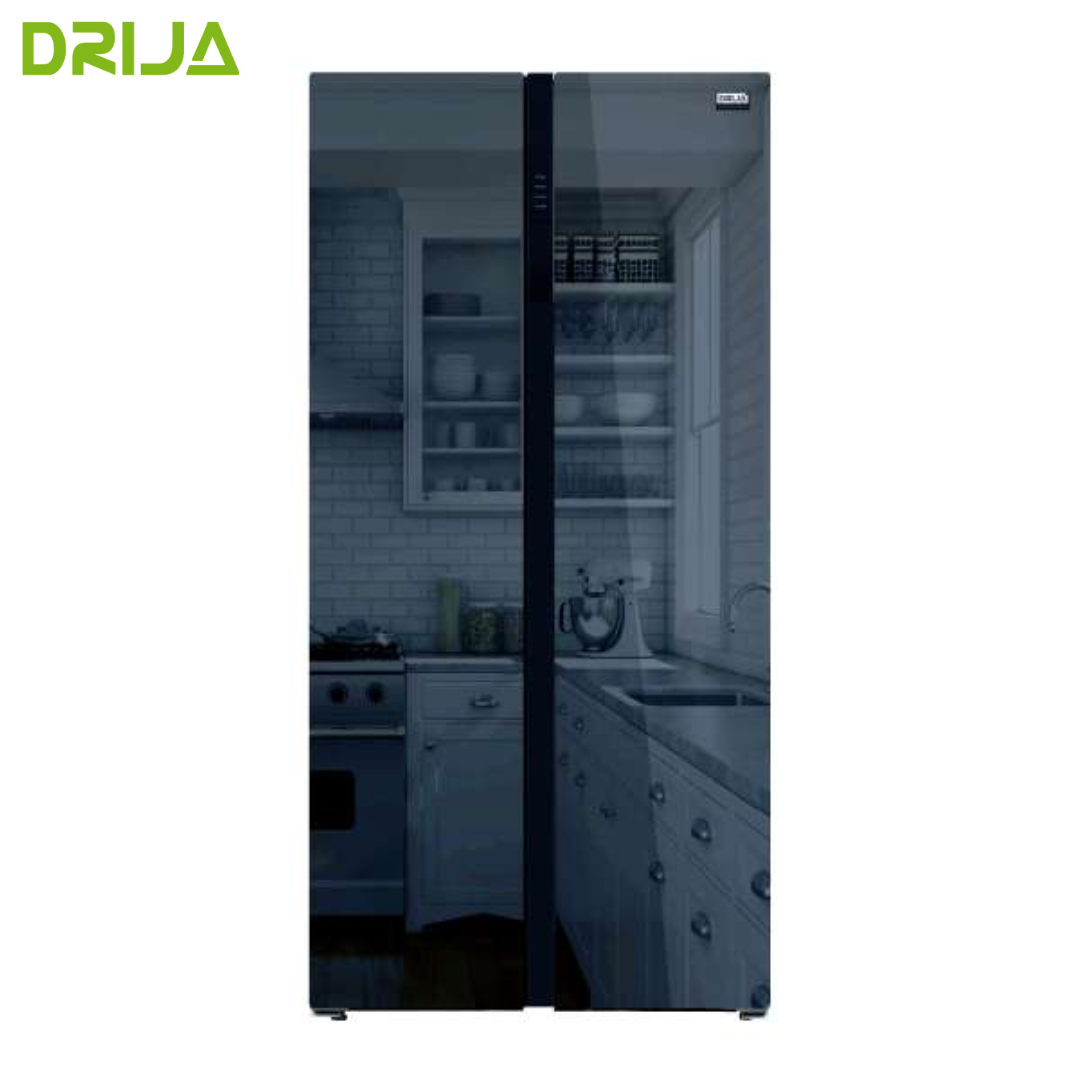 (POR PEDIDO) Refrigeradora Side By Side Vidrio Templado Azul 15.4P3/435L Inverter MIRROR Drija DRIJA