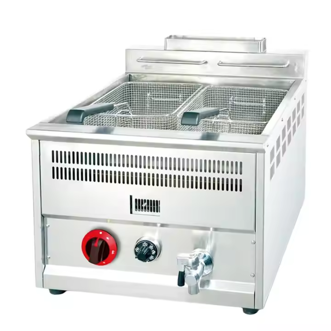 Freidora a Gas 15L con Drenaje & Termostato 550*660*550mm HGF-73B Selecto