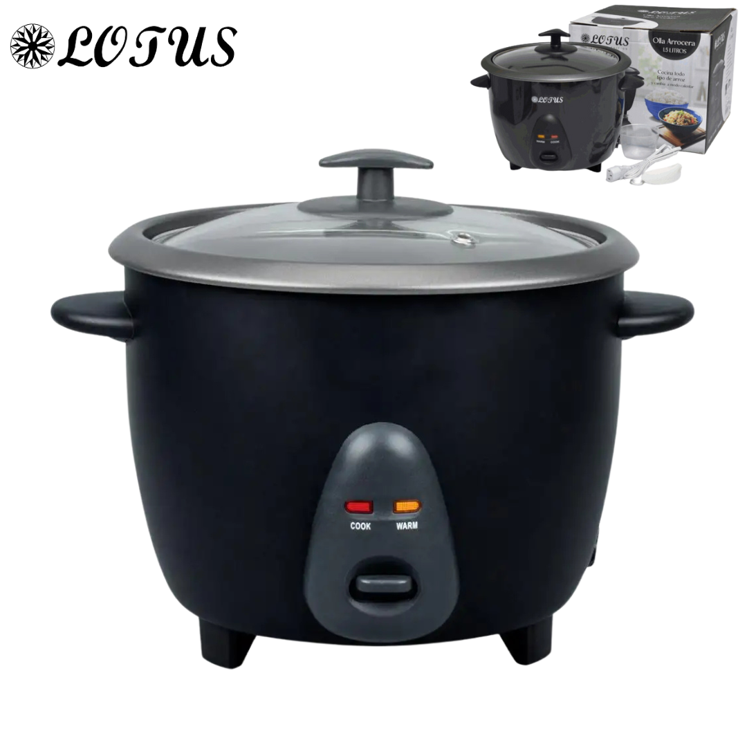 Olla Arrocera Eléctrica 1.5L Negro Lotus LT-C1123-BLK LOTUS