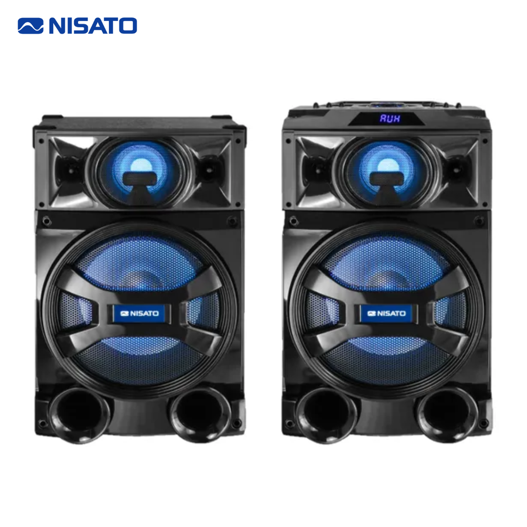 Set de 2 Bocinas de 26" 75W con Control Remoto Nisato NBC-1221YM NISATO