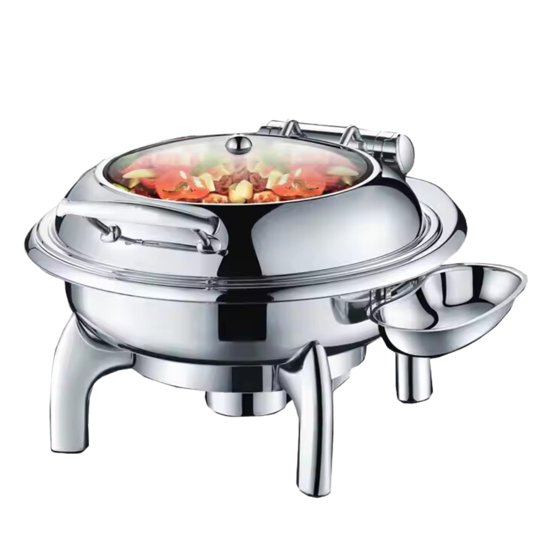 Chafing Dish Hotelero Redondo de Acero Inoxidable 6 Litros 430602