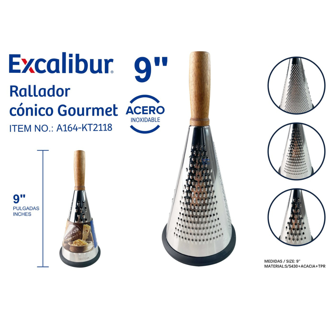 Rayador de Quesos 9" en Acero Inoxidable Excalibur A164-KT2118 EXCALIBUR