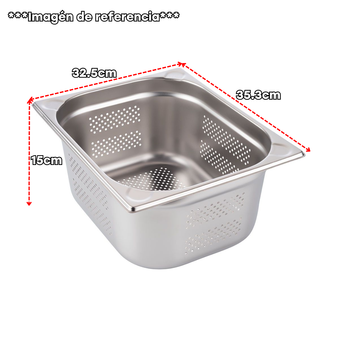 Bandeja GN Pan Perforado de Acero Inoxidable 2/3x150mm H5434P Selecto