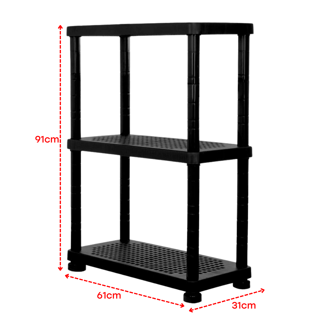 Estante de Plástico de 3 Niveles 91x61x31cm LHC-3-50030 Selecto