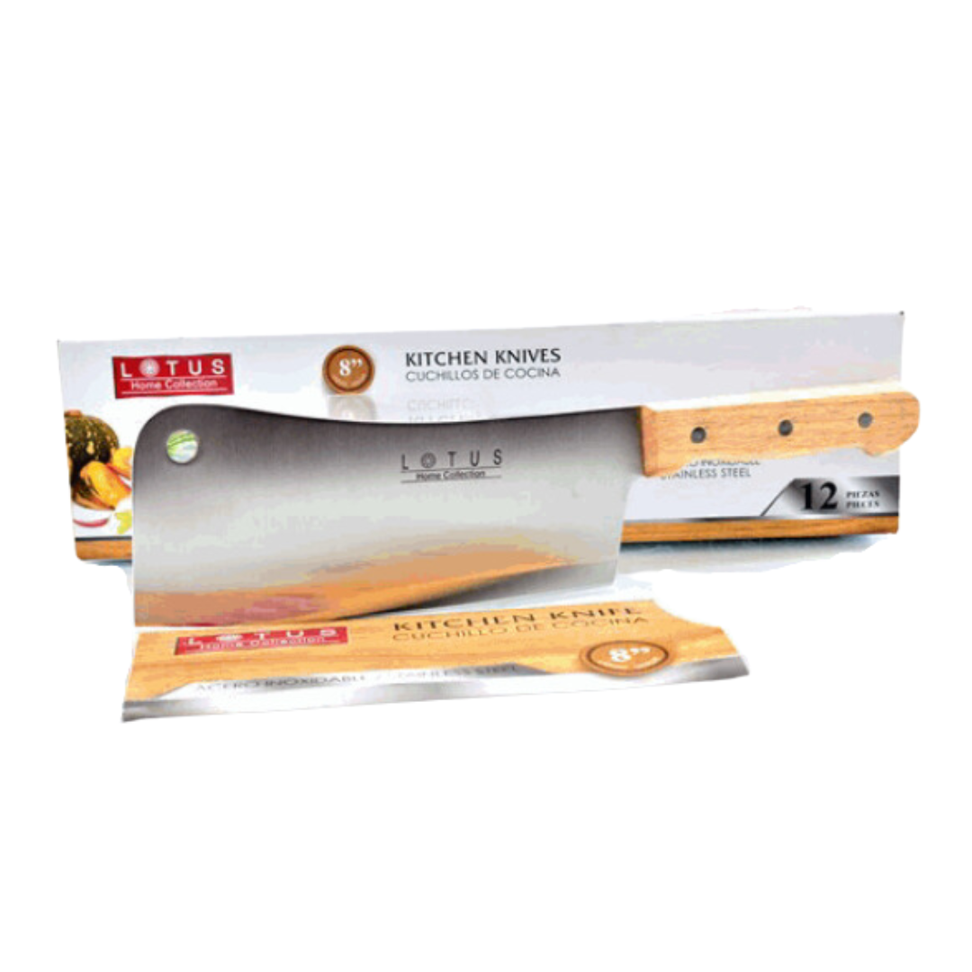 Hacha de Acero Inoxidable con Mango de Madera 8" TY-081 Lotus