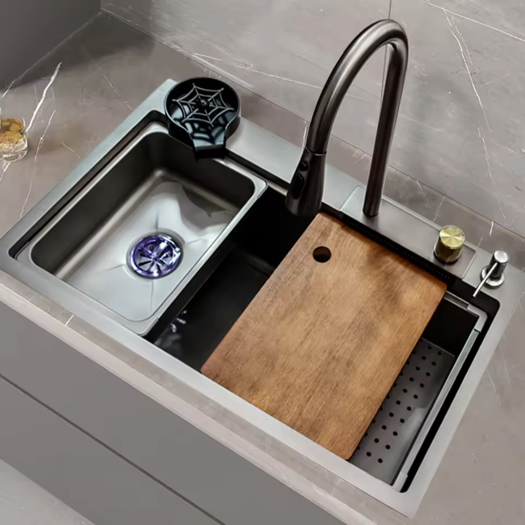 Fregador de Acero Inoxidable 304 1 Tina 3en1 750*450*220mm LS-7545FA Selecto